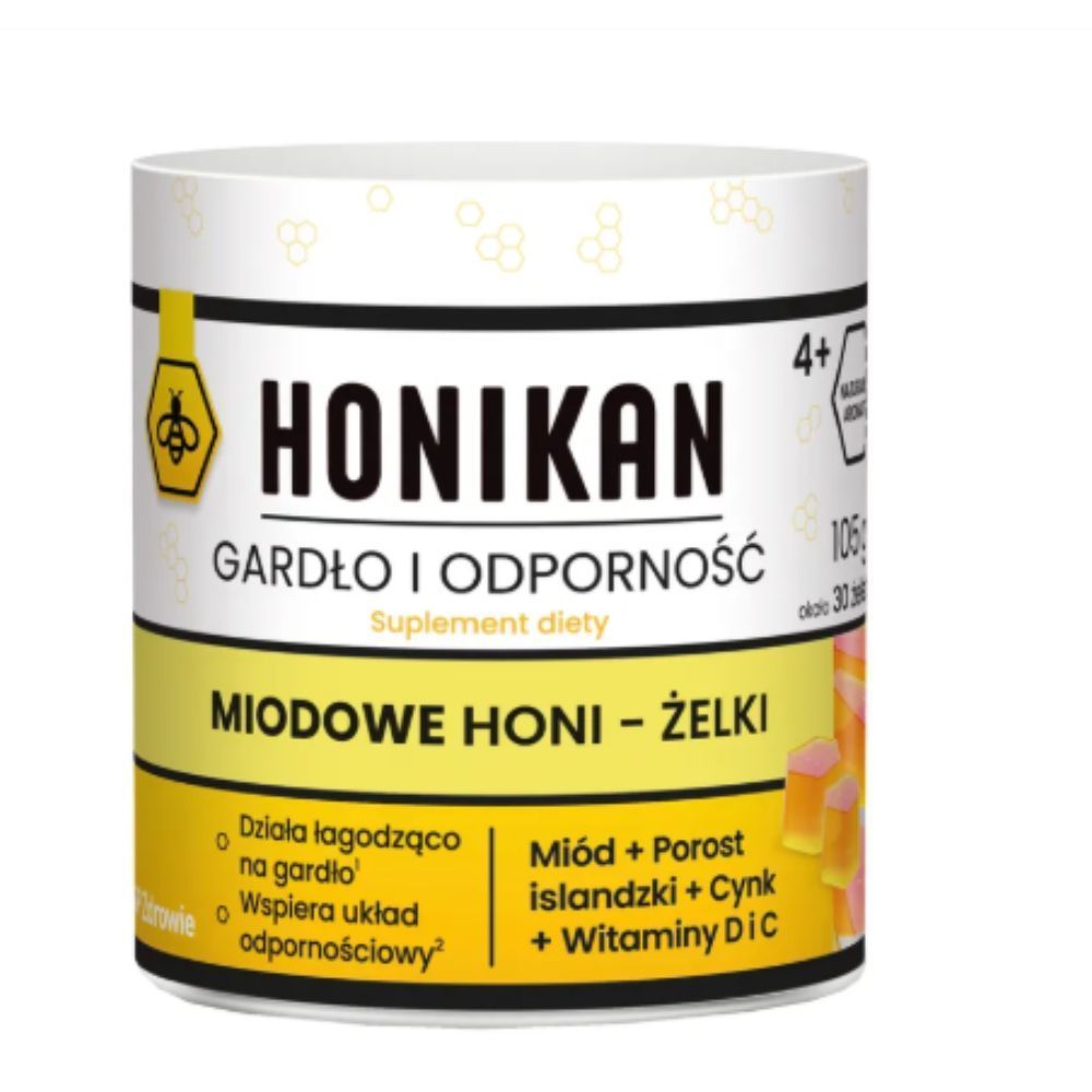 Honikan Gardło i Odporność Miodowe Honi, żelki, 30 szt.