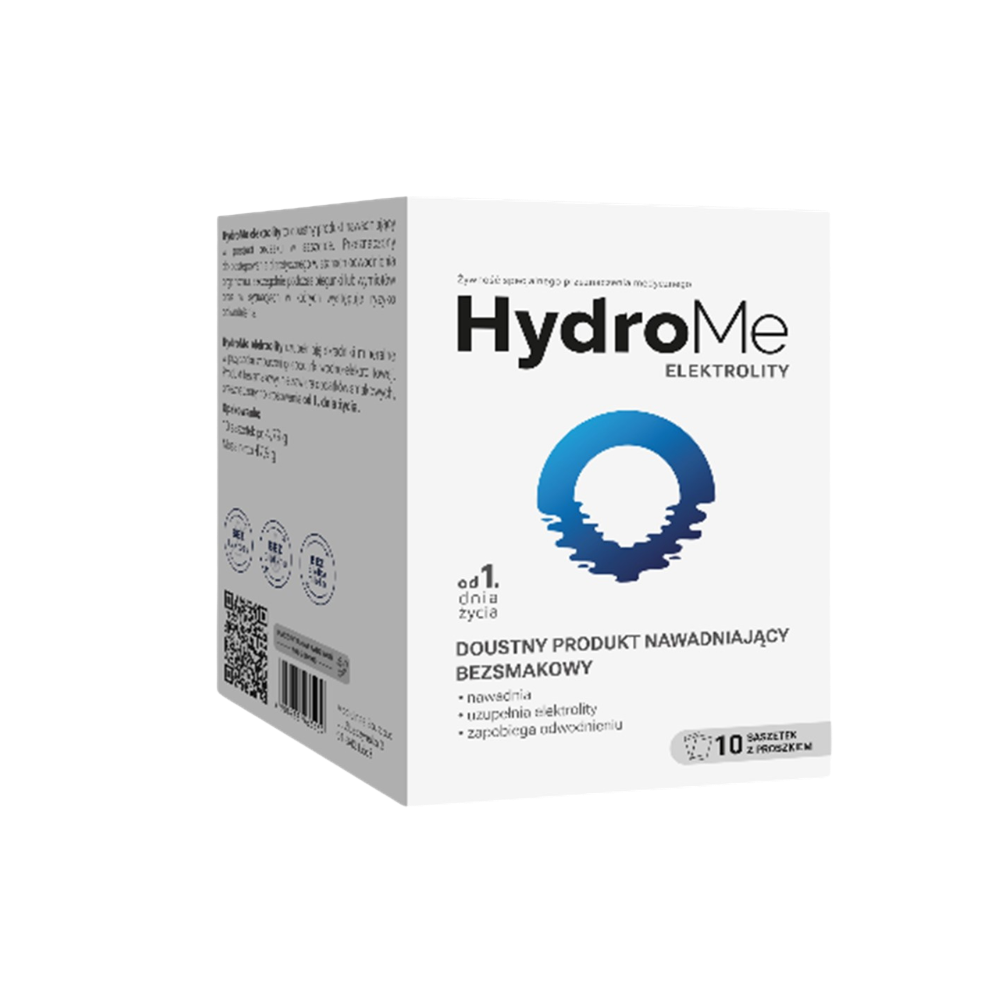 HydroMe Elektrolity doustny produkt nawadniający bezsmakowy, 10 saszetek   