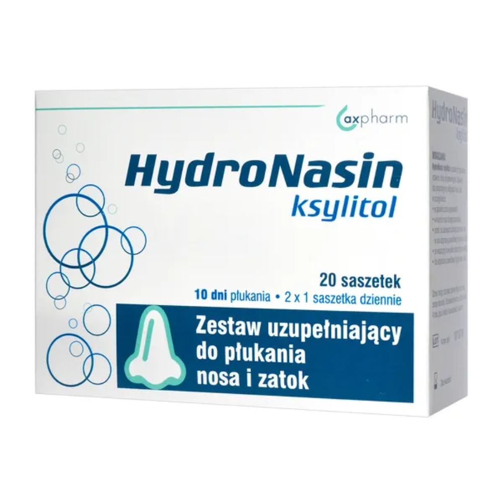 Hydronasin Ksylitol,zest.,uzupel.d/pluk.nosa i zatok,20sasz