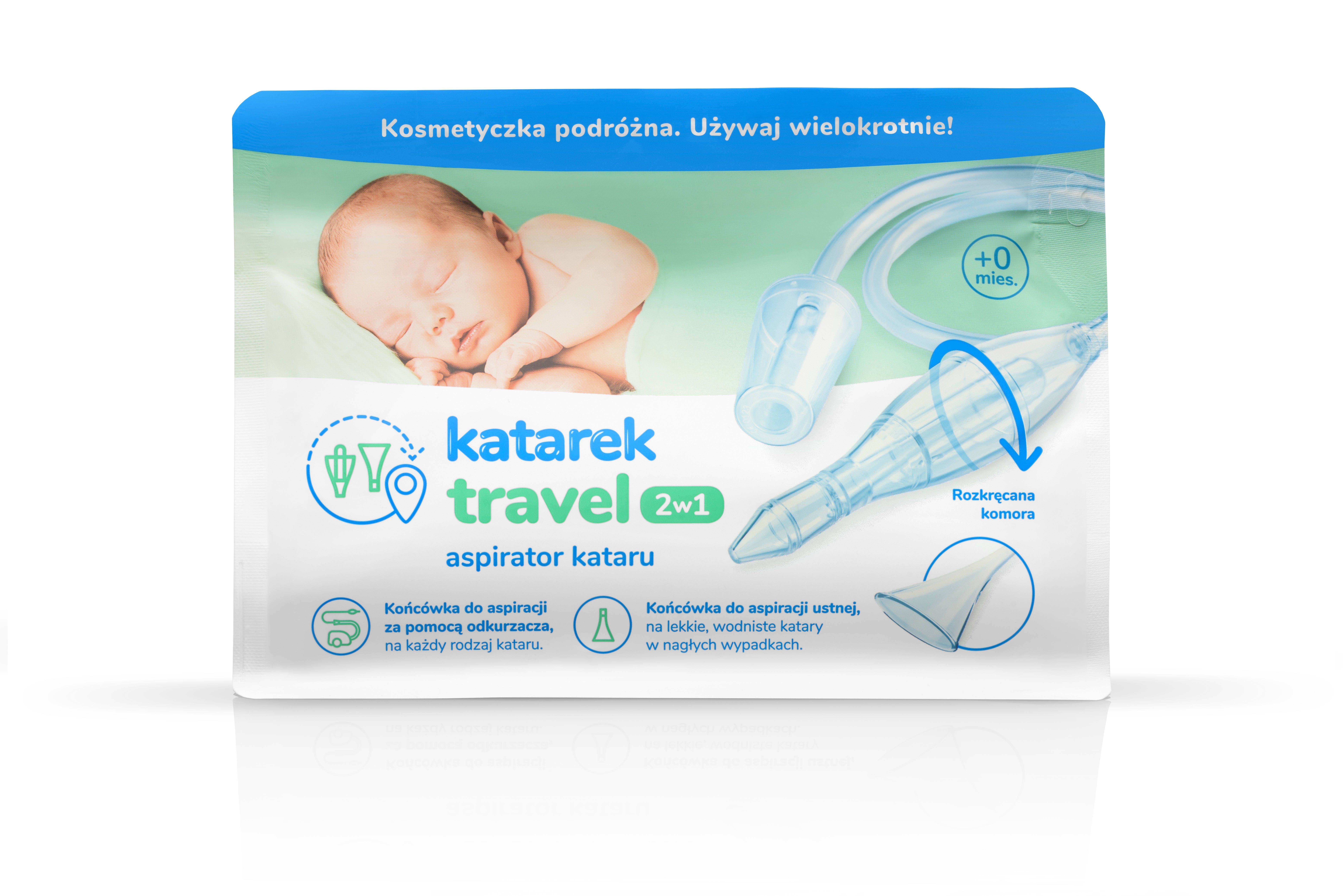 Katarek travel 2w1, aspirator do nosa, 1 szt.