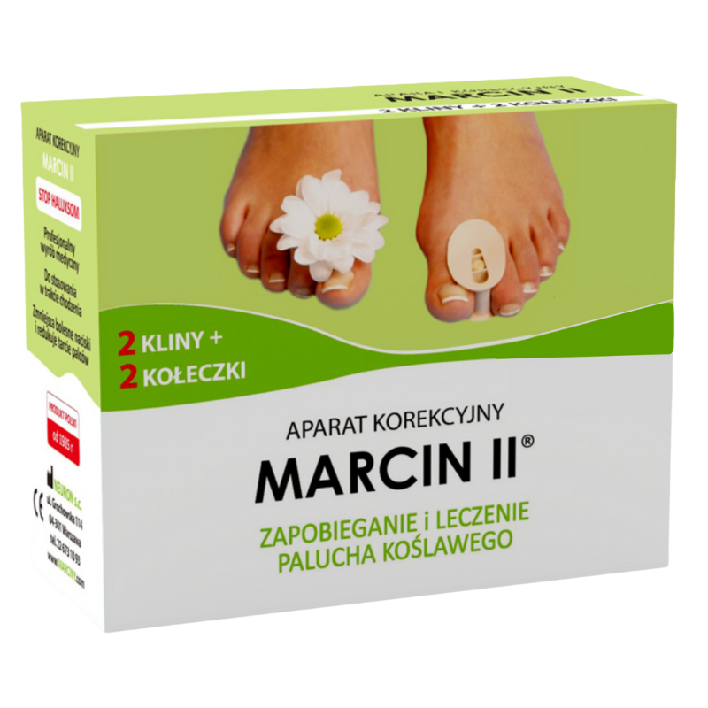 Marcin II, aparat korekcyjny na palce stopy, na dzień