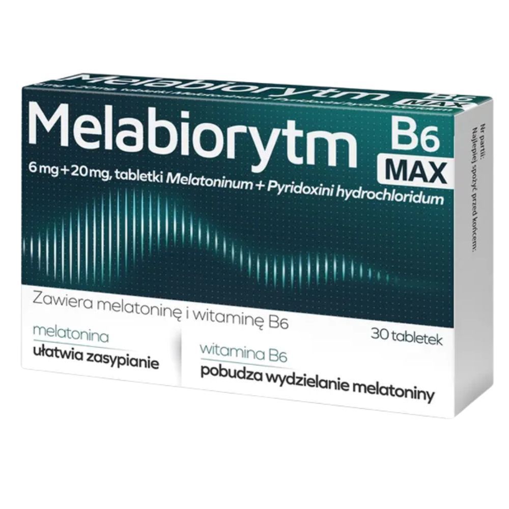 Melabiorytm B6 MAX, 6 mg + 20 mg, tabletki, 30 sztuk