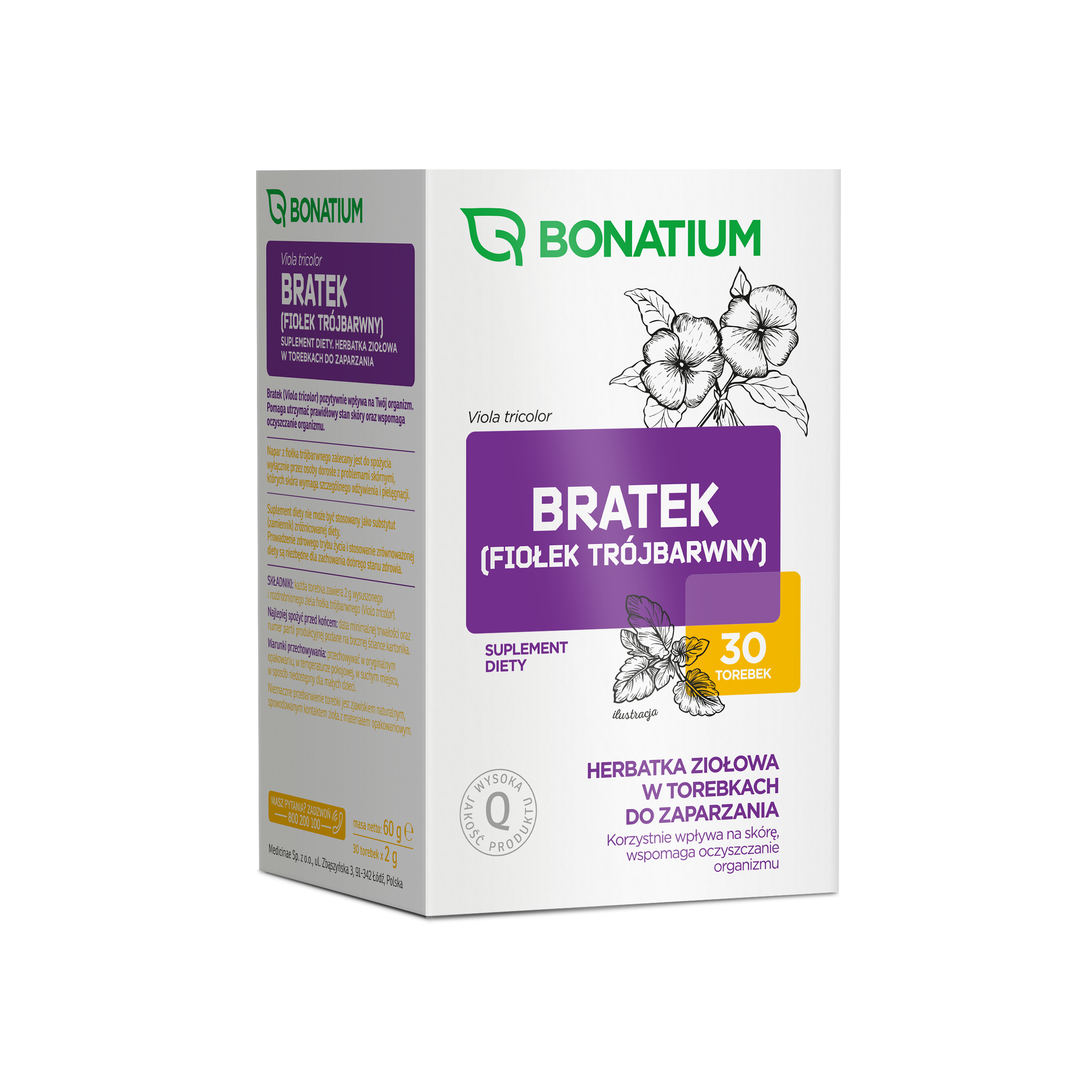 Bonatium Bratek herbata ziołowa, 30 szt