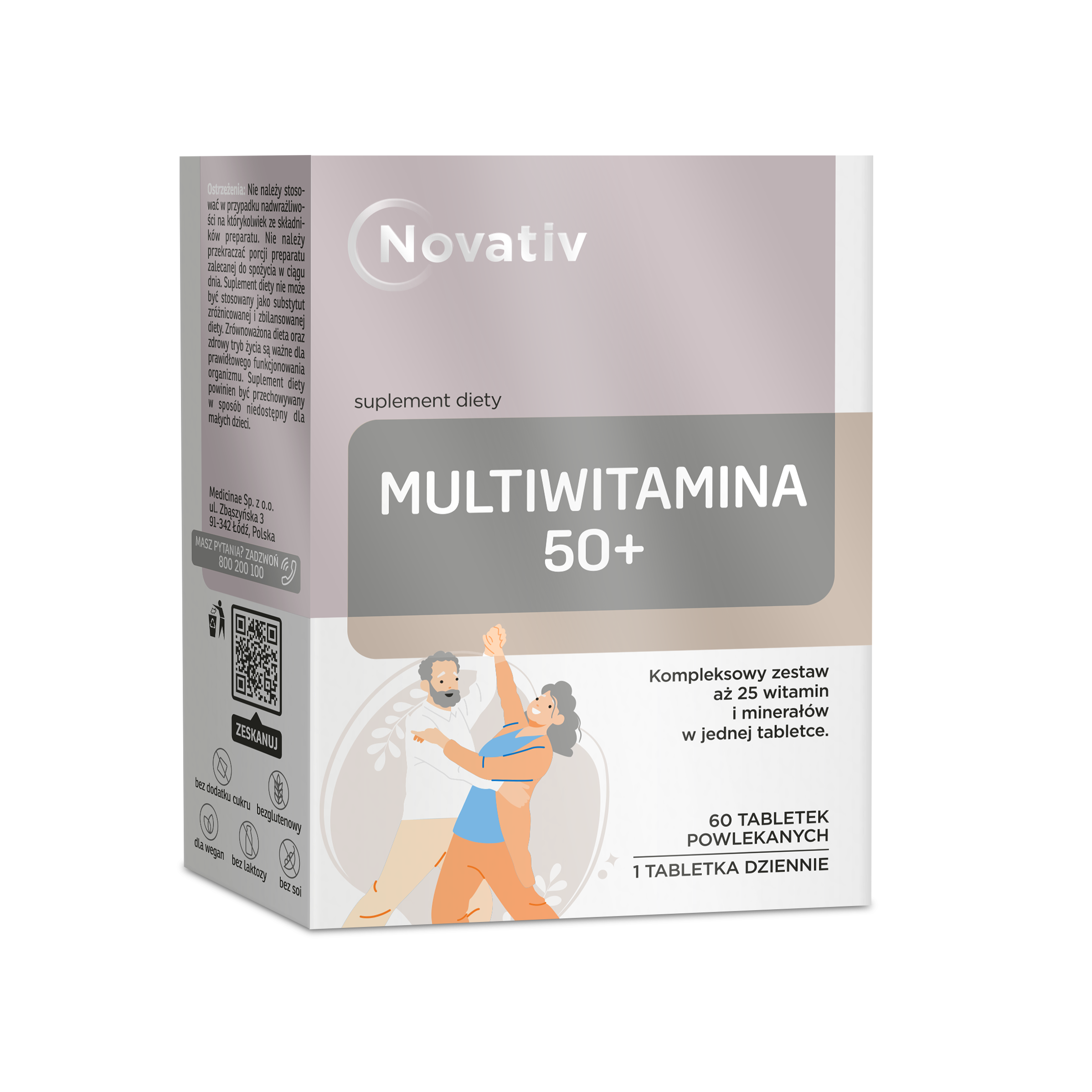 Novativ Multiwitamina 50+, tabletki powlekane, 60 sztuk