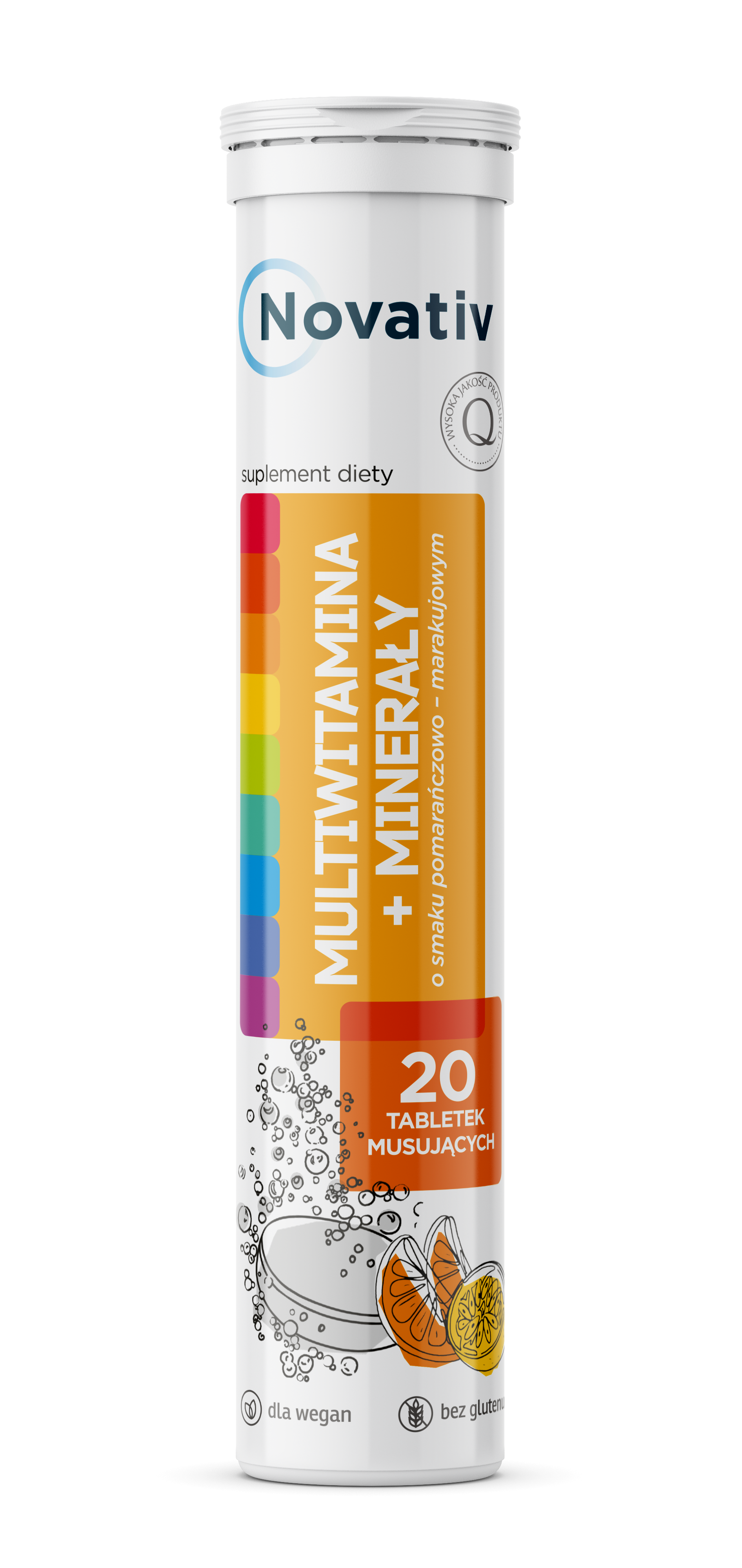 Novativ Multiwitamina + minerały, tabletki musujące, 20 sztuk