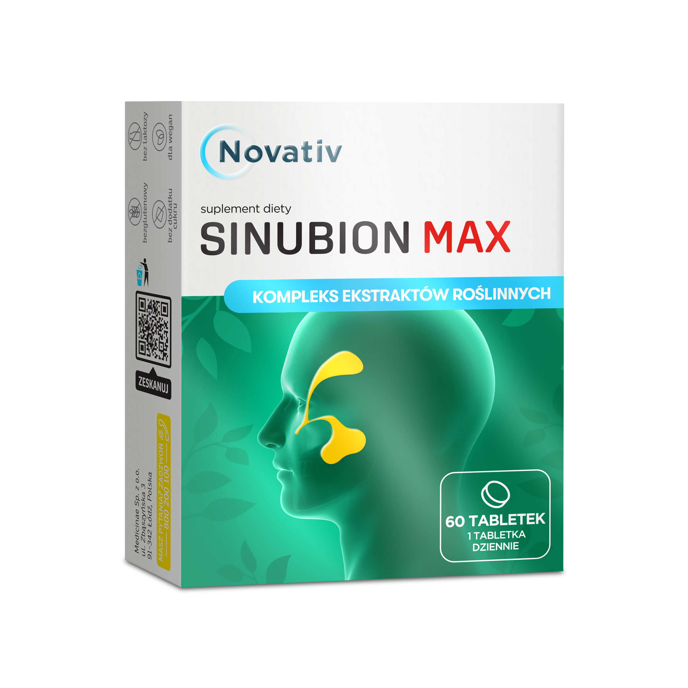 Novativ Na zatoki Max, tabletki powlekane, 60 sztuk