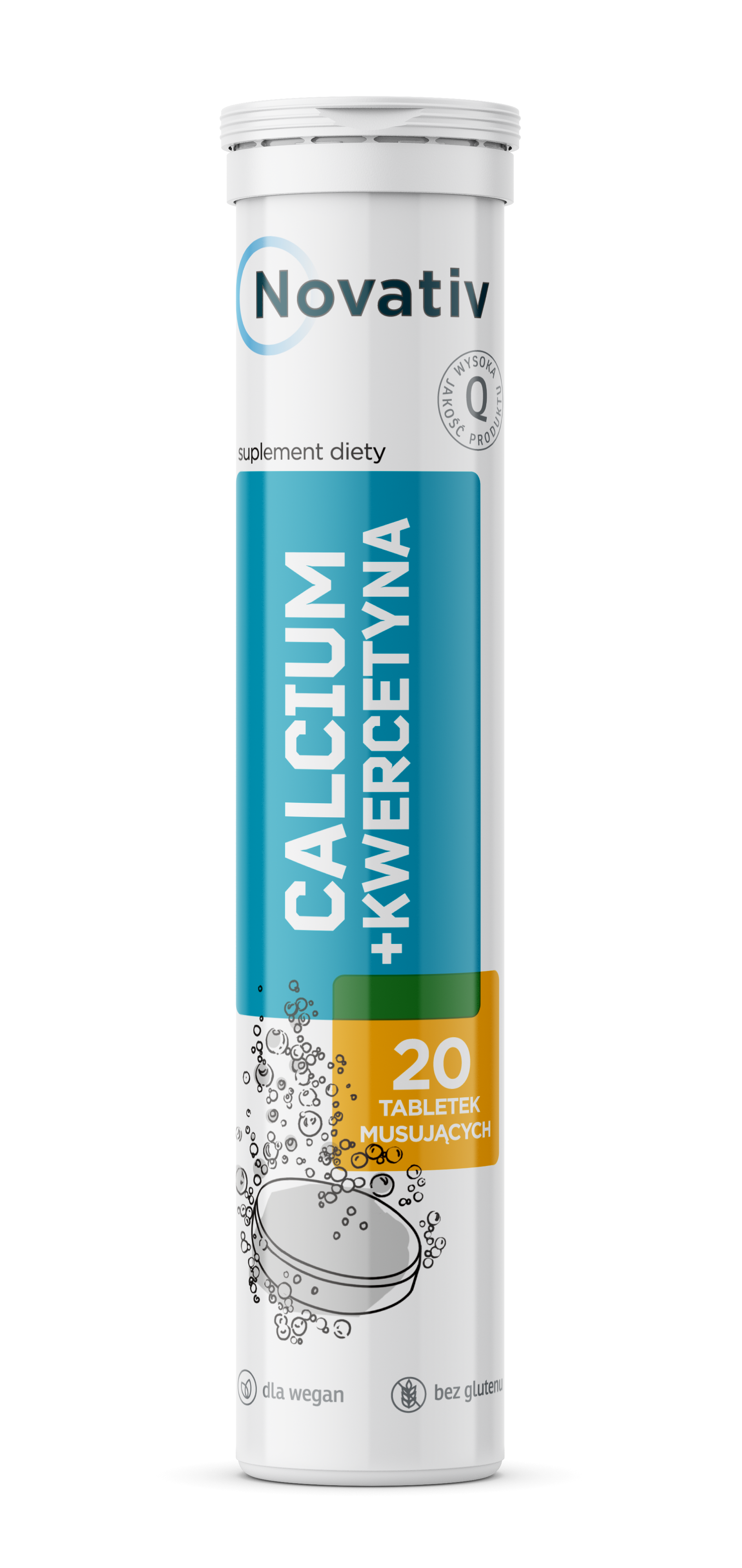 Novativ Calcium + Kwercetyna, tabletki musujące, 20 sztuk