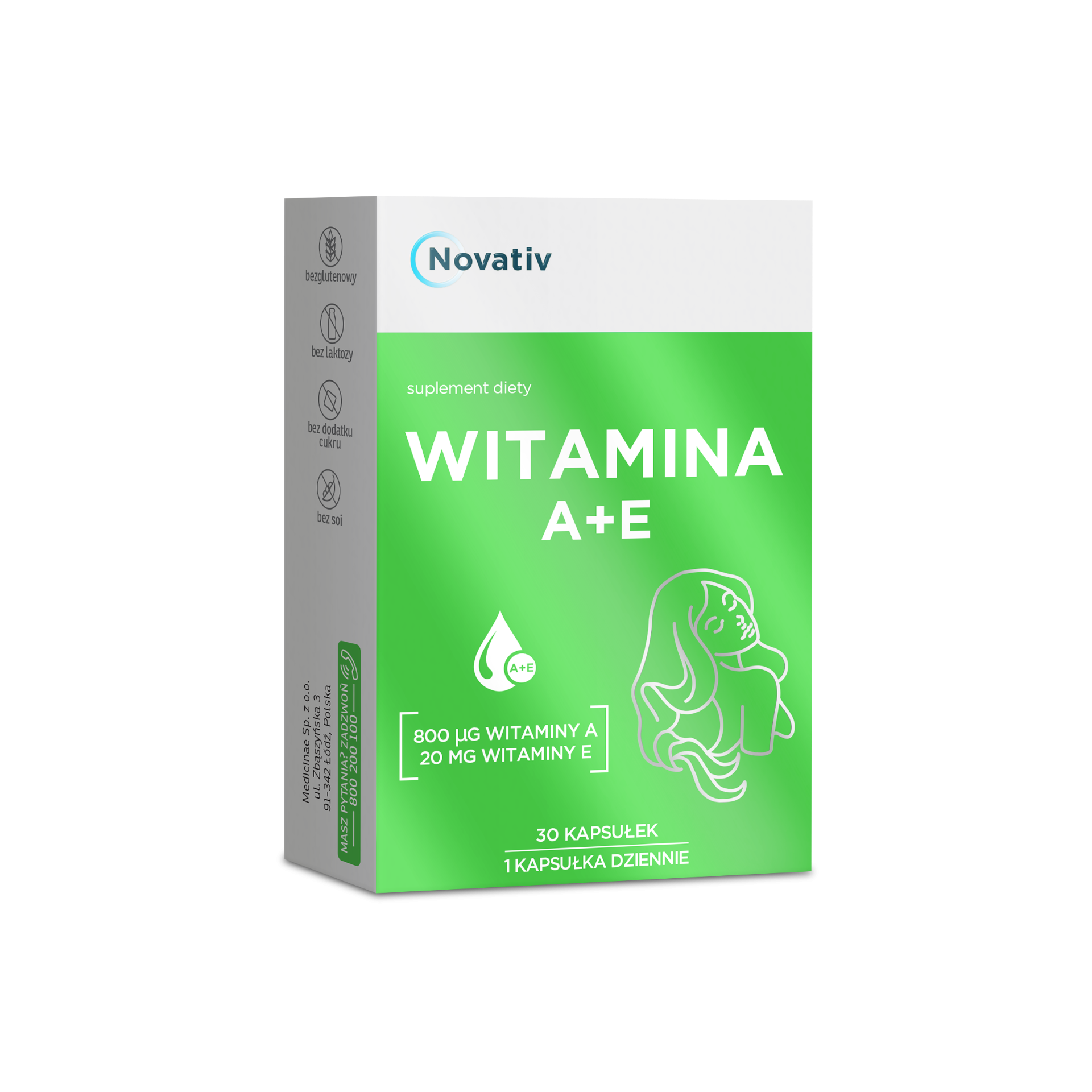 Novativ Witamina A+E, kapsułki, 30 sztuk