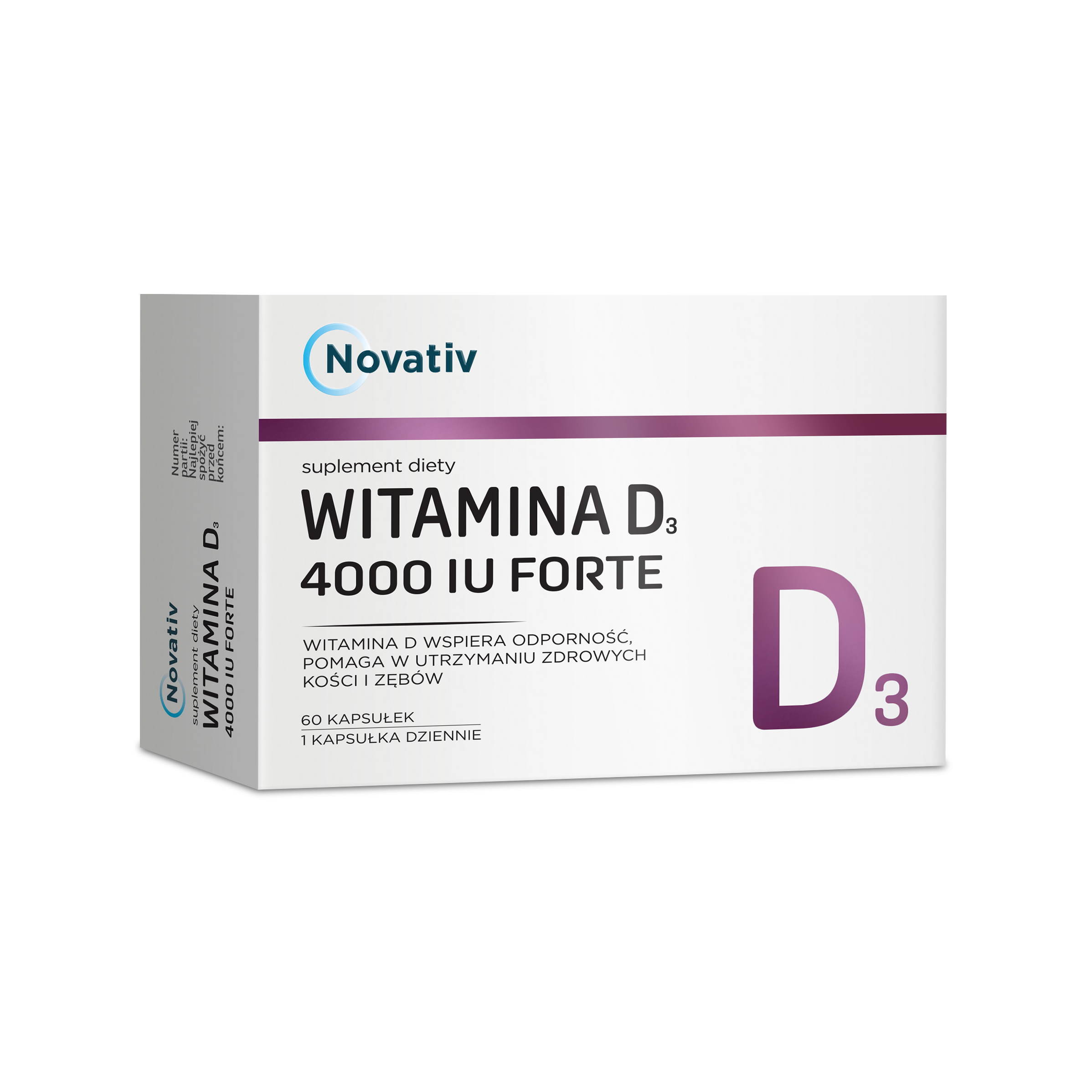 Novativ Witamina D3 4000 IU Forte, kapsułki, 60 sztuk