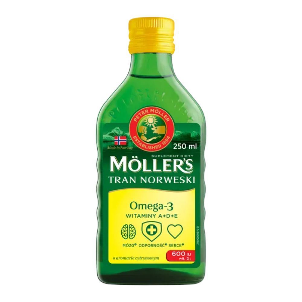 Mollers Tran Norweski, aromat cytrynowy, 250 ml
