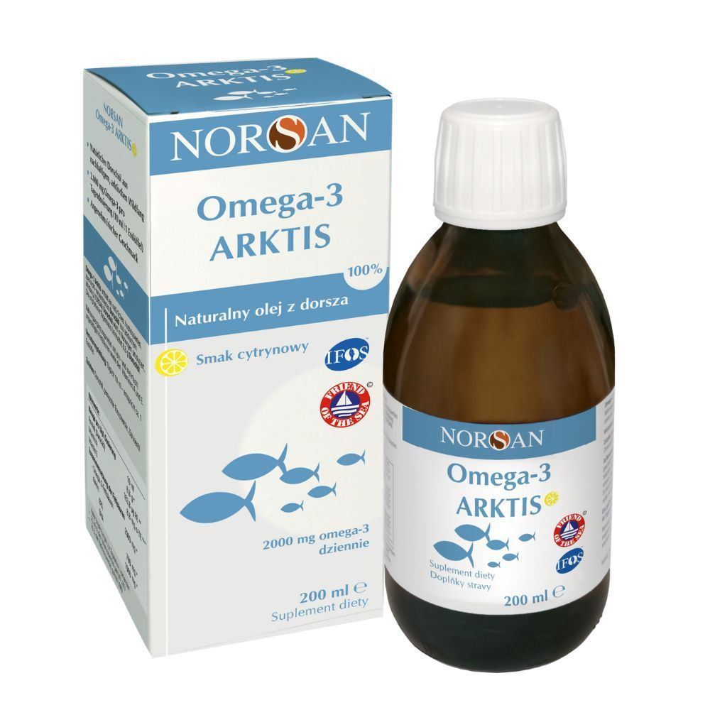 Norsan, Omega-3 Arktis z naturalnym olejem z dorsza arktycznego, 200 ml