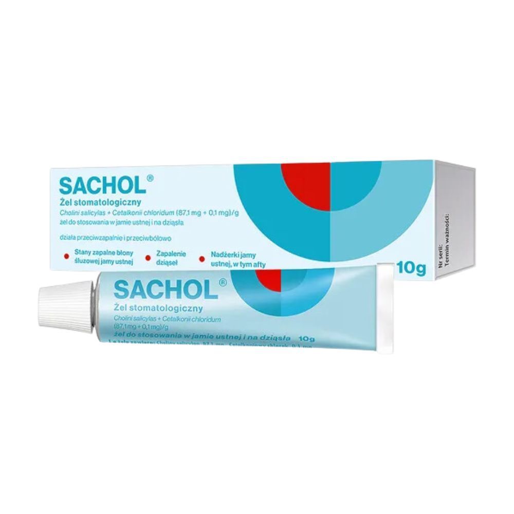 Sachol żel stomatologiczny, do stosowania w jamie ustnej i na dziąsła, 10 g