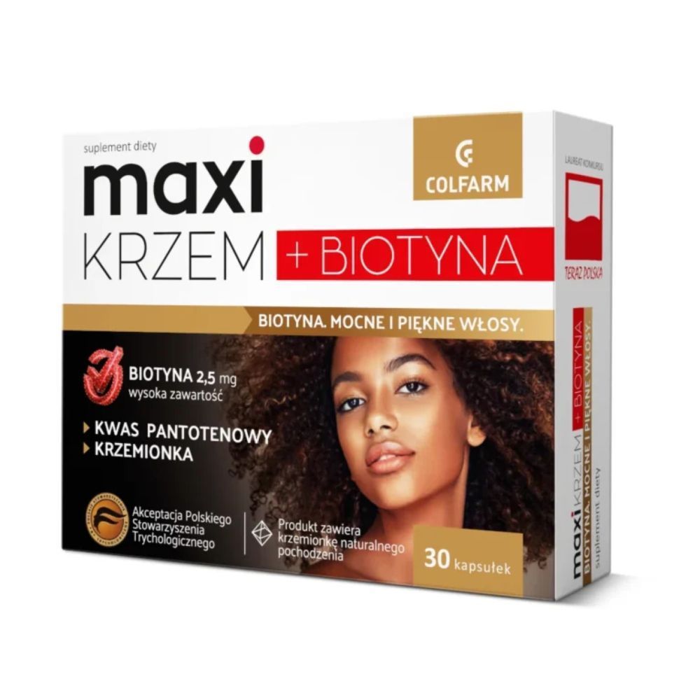 Maxi Krzem + Biotyna, kapsułki twarde, 30 szt.