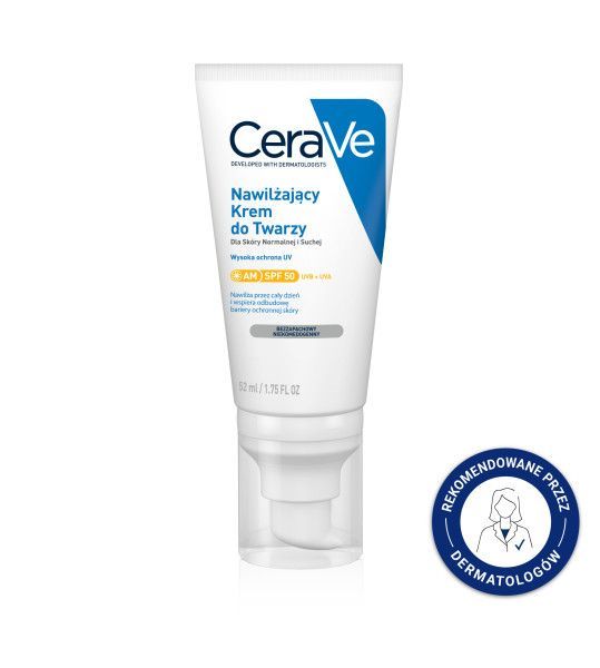 CeraVe, nawilżający krem do twarzy SPF 50, 52 ml