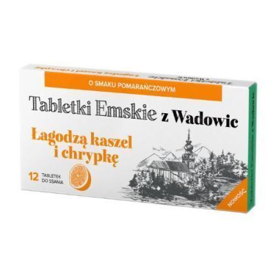 Tabletki Emskie z Wadowic, tabl.d/ssania, o sm.pomar., 12szt