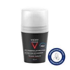 Vichy Homme, dezodorant-antyperspirant 48h, sk&oacute;ra wrażliwa, roll-on, 50 ml