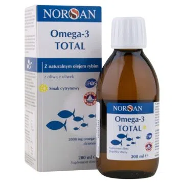 Norsan, Omega-3 Total z naturalnym olejem rybnym, smak cytrynowy , 200 ml