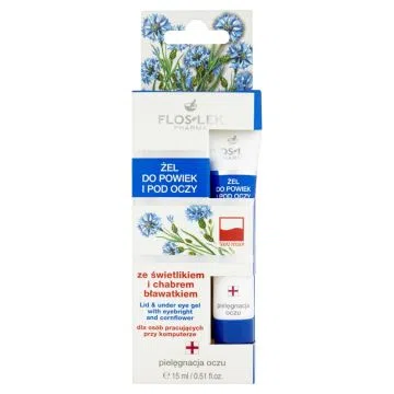 Flos-Lek Pharma, żel do powiek i pod oczy, ze świetlikiem i chabrem bławatkiem, 15 ml