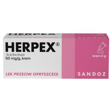 Herpex, 50 mg/g, krem, 2 g (tuba)