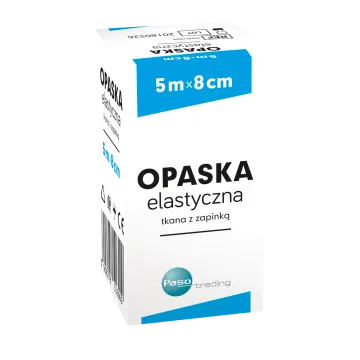 Opaska elastyczna, tkana, z zapinką, 5 m x 8 cm, 1 szt. (Paso)