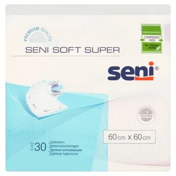 Seni Soft Super, podkłady higieniczne, 60 cm x 60 cm, 30 szt.
