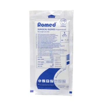 Rekawiczki chir.Romed,lat,jal,pudr,r.7,1para