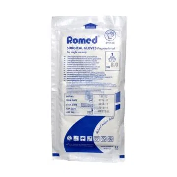 Rekawiczki chir.Romed,lat,jal,pudr,r.8,1para