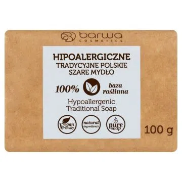 Barwa, hipoalergiczne tradycyjne polskie szare mydło, 100 g