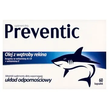 Preventic Extra 500, olej z wątroby rekina, kapsułki, 60 szt.