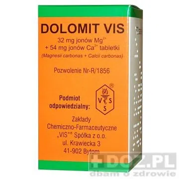 Dolomit VIS, 32 mg jonow Mg+54mg jonow Ca, tabl., 72 szt