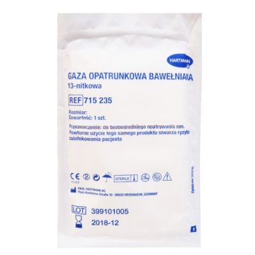 Hartmann, bawełniana gaza jałowa, 13-nitkowa, 1/2 m2