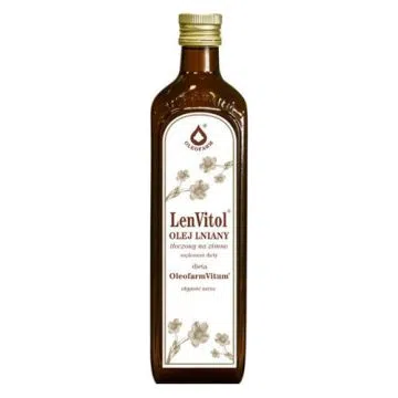 LenVitol olej lniany,tlocz.na zimno,(LenVitol budwig.), 1 l