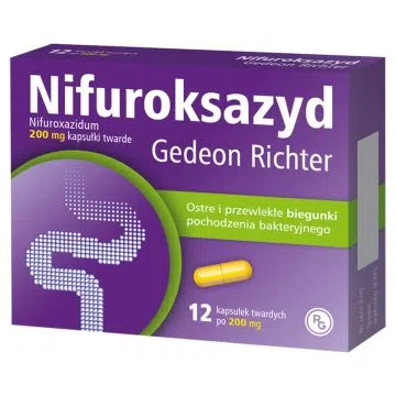 Nifuroksazyd Gedeon Richter, 200 mg, kapsułki twarde, 12 szt.