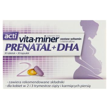 Acti Vita-miner Prenatal DHA, tabletki, 30 szt. + kapsułki, 30 szt.