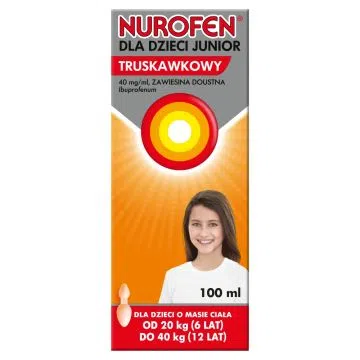 Nurofen dla dzieci Junior truskawkowy, (40 mg/ml), zawiesina doustna, 100 ml