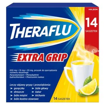 Theraflu ExtraGRIP, proszek do sporządzenia roztworu doustnego, 14 saszetek