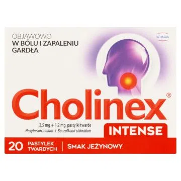 Cholinex Intense, tabletki do ssania, smak jeżynowy, 20 szt.