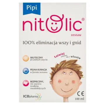 Pipi Nitolic, zestaw na wszy, 100 ml