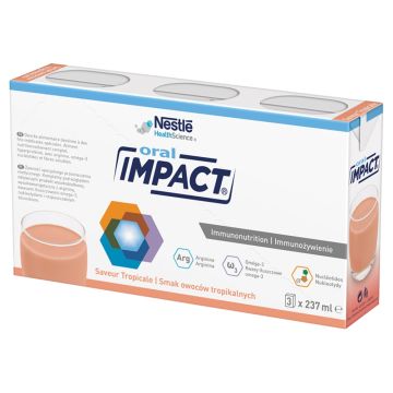 Impact Oral, płyn, smak owoców tropikalnych, 237 ml, 3 szt