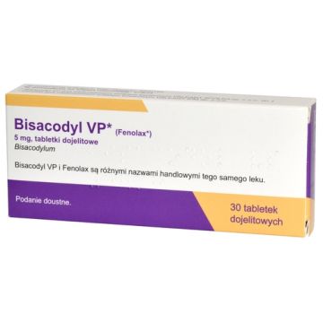 Bisacodyl  VP, 5 mg, tabl.dojelit.,(i.row),Delf,Bulg, 30 szt