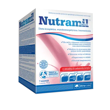 Olimp Nutramil Complex, smak truskawkowy, 7 saszetek
