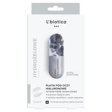L'Biotica Płatki hialuronowe pod oczy, nawilżające, 3x2szt.