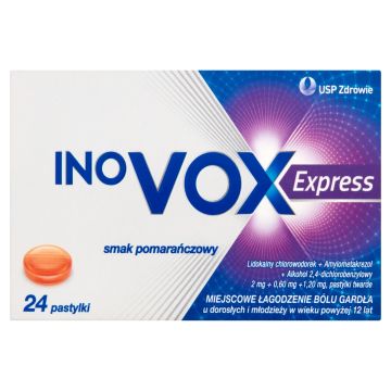 Inovox Express, pastylki twarde, smak pomarańczowy, 24 szt.