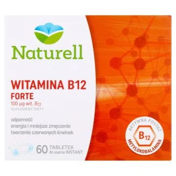 Naturell Witamina B12 FORTE, tabletki do rozgryzania i żucia, 60 szt.