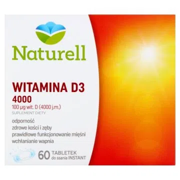 Naturell Witamina D3 4000, tabletki do ssania, 60 szt.