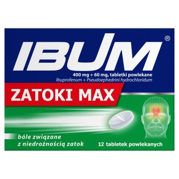 Ibum Zatoki Max, 400 mg + 60 mg, tabletki powlekane, 12 szt.