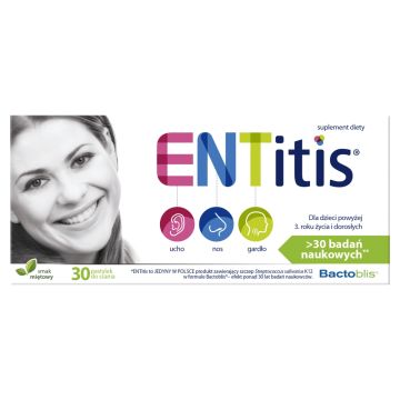 ENTitis, pastylki do ssania, smak miętowy, 30 szt.