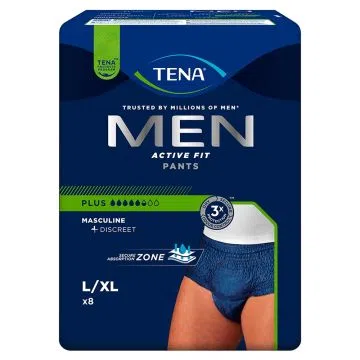 TENA Men Pants Plus OTC Edition, majtki chłonne, rozmiar L, 8 szt.