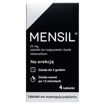 Mensil, 25 mg, tabletki do rozgryzania, żucia, 4 szt.