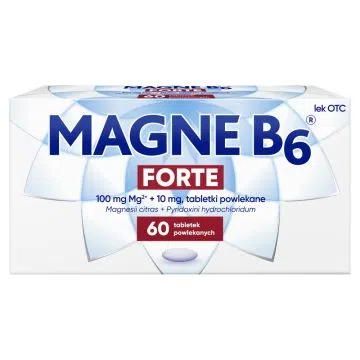 Magne B6 Forte, 100 mg+10 mg, tabletki powlekane, 60 szt.